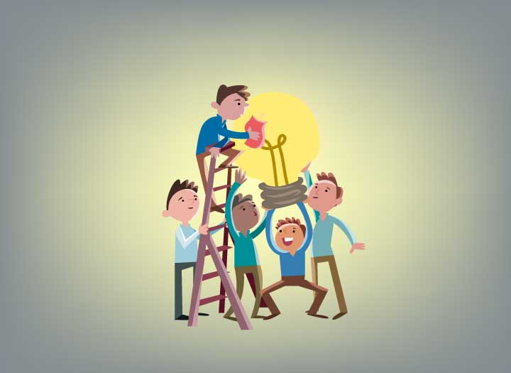 Líder alinhando expectativas com a equipe no trabalho